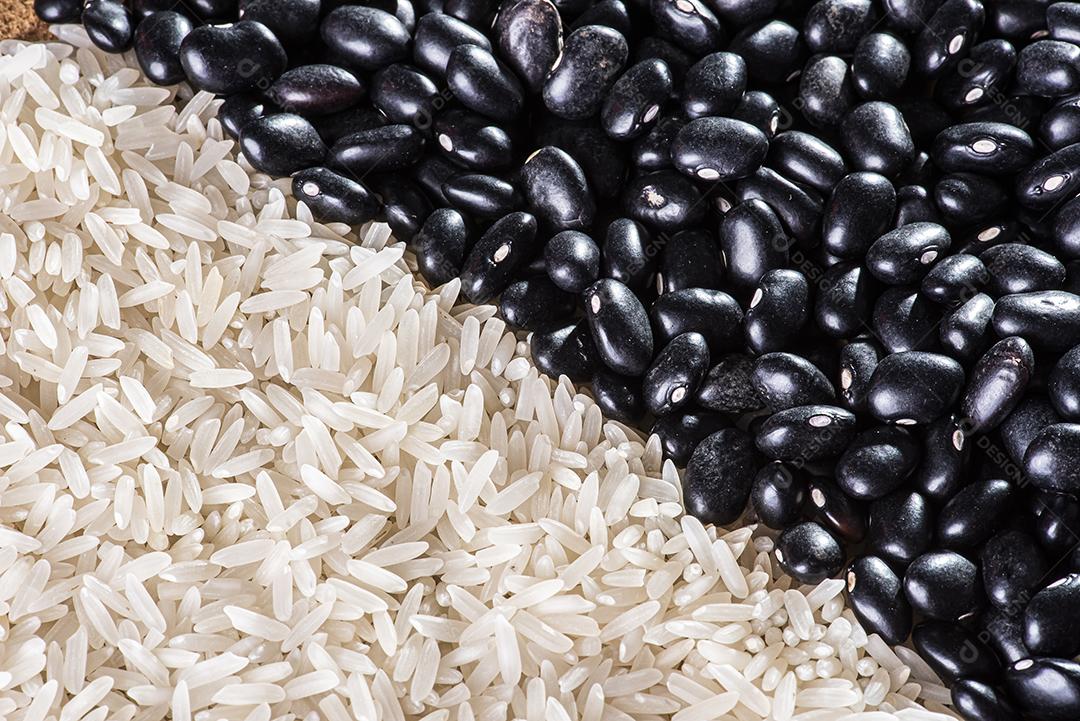 Grãos de arroz e feijão juntos JPG