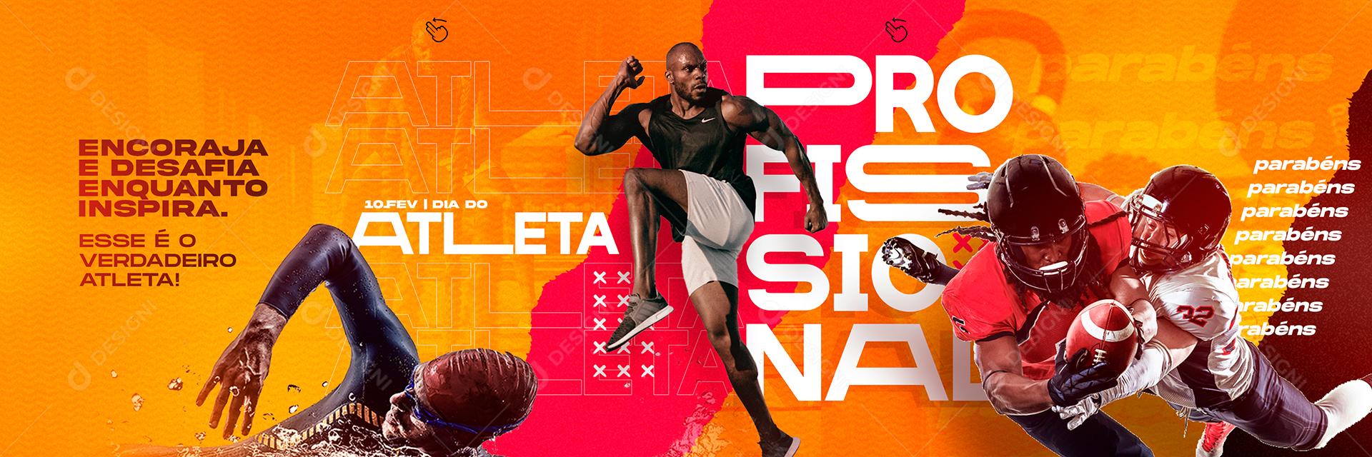 Social Media Dia do Atleta Profissional Carrossel PSD Editável