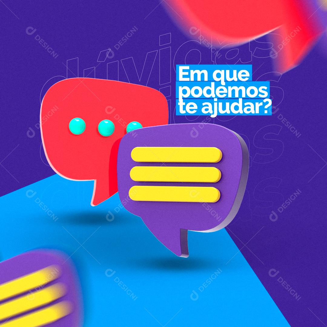 Assistência Técnica Em que podemos te ajudar Social Media PSD Editável