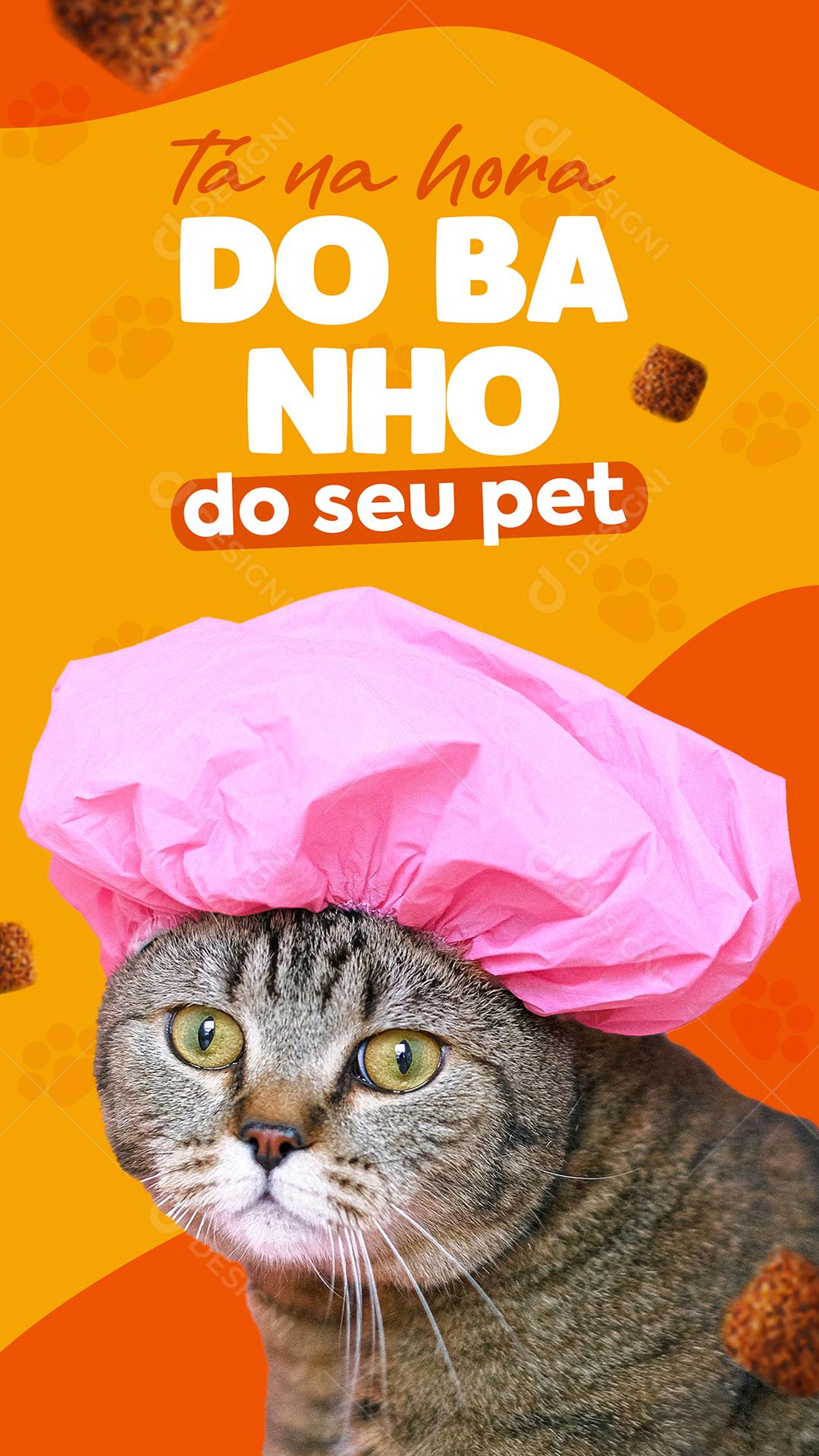 Pet shop Tá na hora do banho Social Media PSD Editável