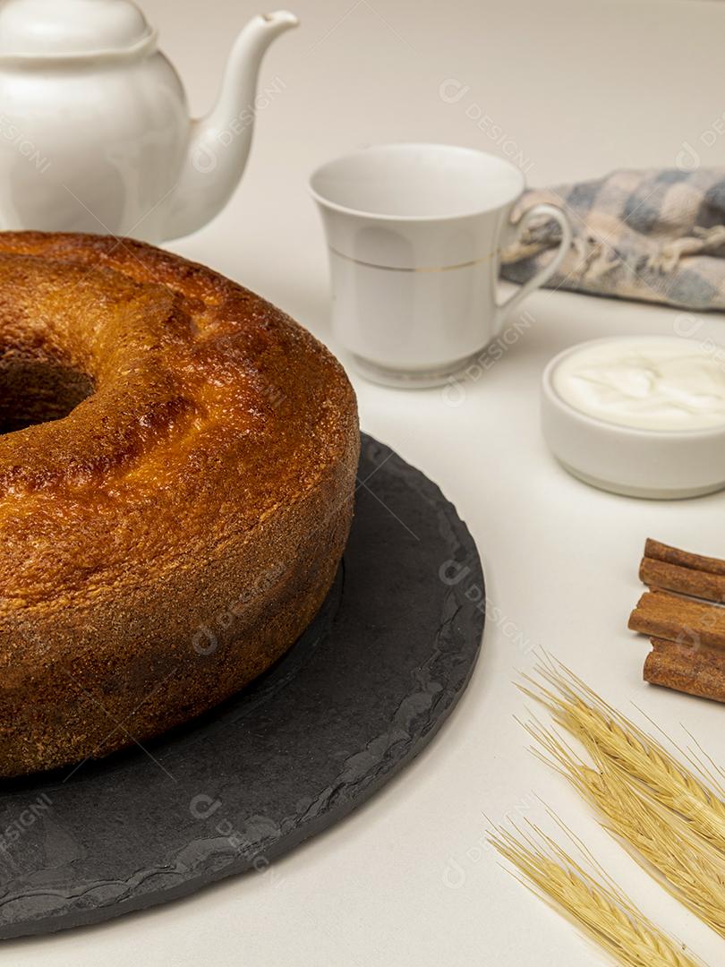 Comida Bolo de iogurte natural com canela Imagem JPG