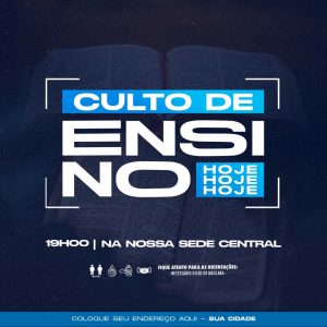 Social Media Culto De Ensino Hoje Igrejas PSD Editável