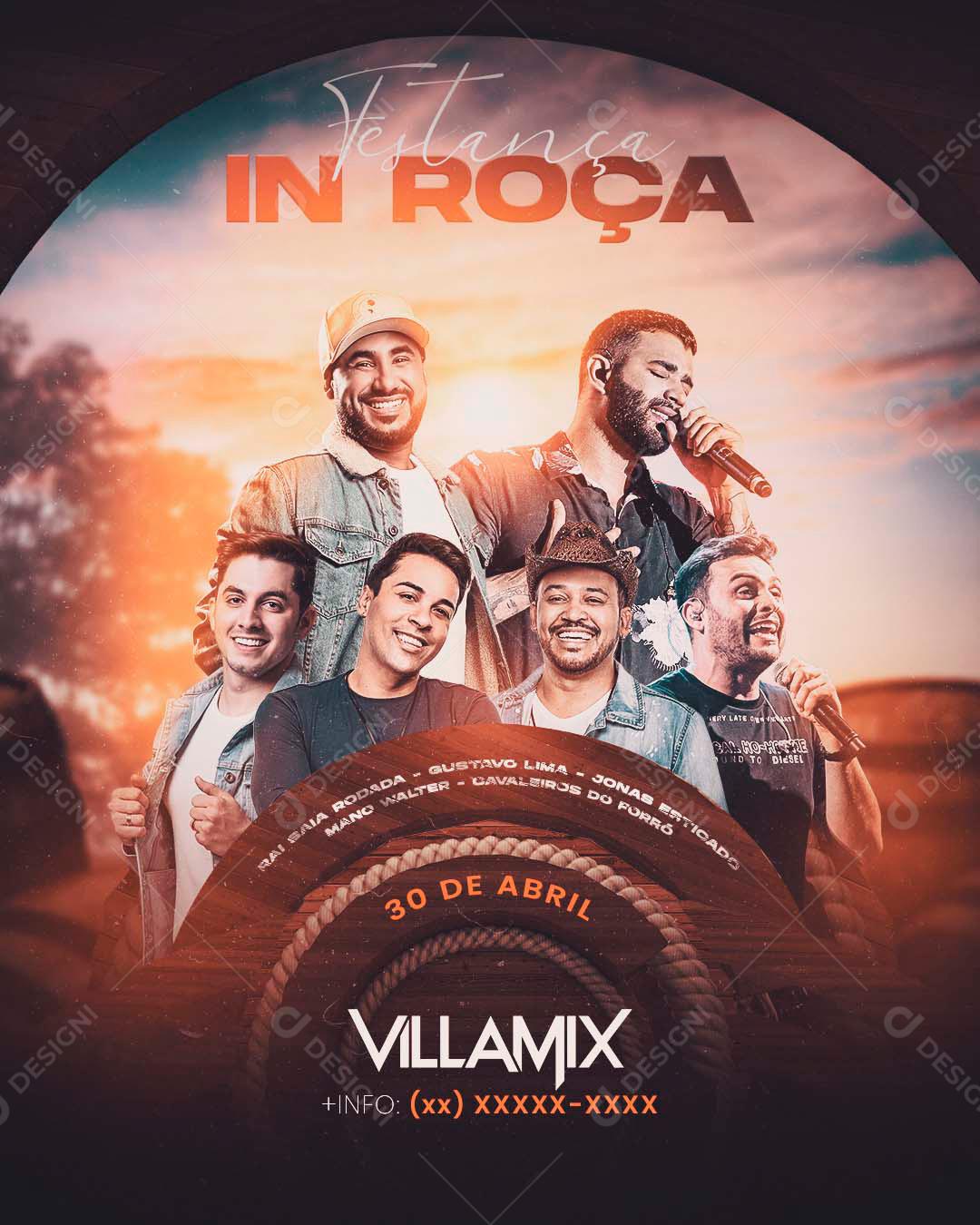 Flyer Festança In Roça Social Media PSD Editável