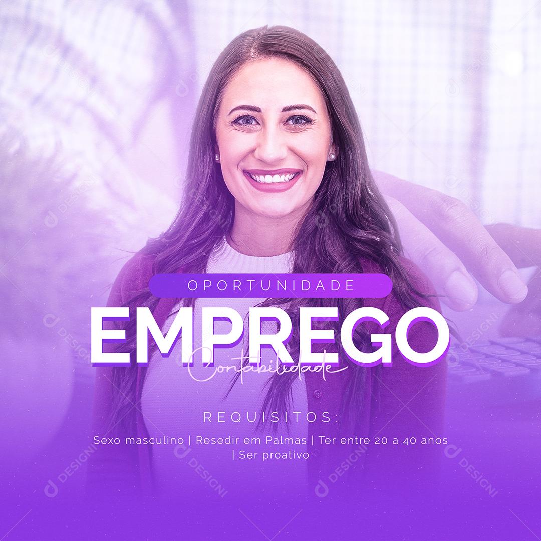 Oportunidade de Emprego Contabilidade Social Media PSD Editável