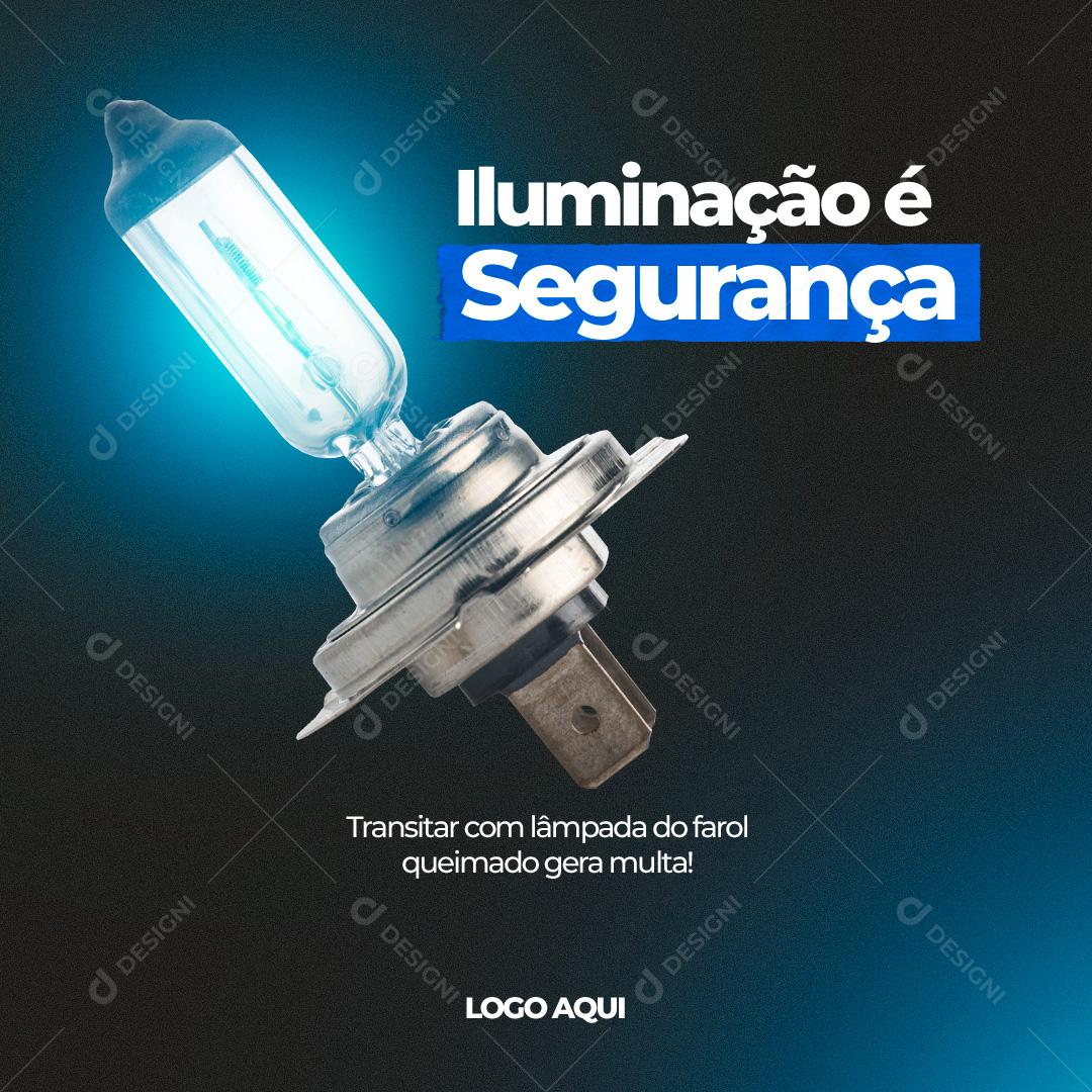 Iluminação é Segurança Social Media PSD Editável