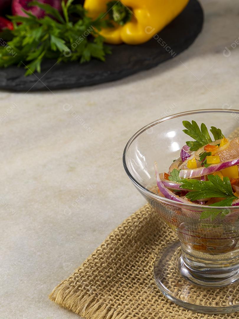 Saboroso ceviche de peixe gastronomia de frutos do mar Imagem JPG
