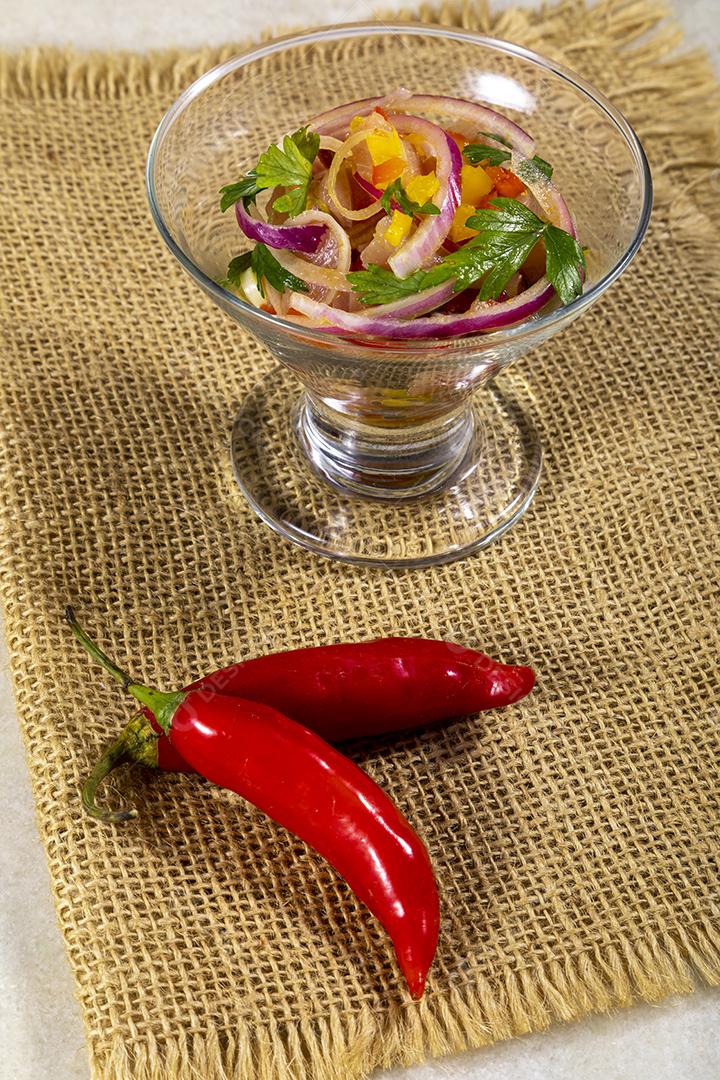 Saboroso ceviche de peixe gastronomia de frutos do mar Imagem JPG