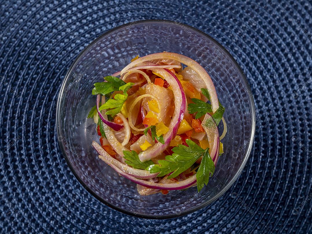 Saboroso ceviche de peixe gastronomia de frutos do mar Imagem JPG