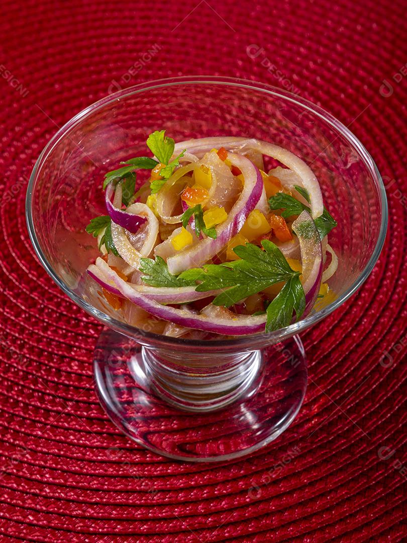 Ceviche de frutos do mar, prato típico do Peru Imagem JPG