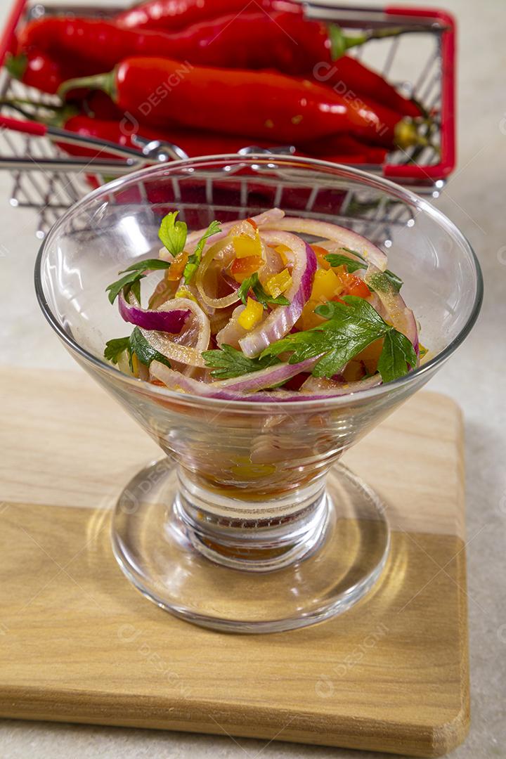 Ceviche de frutos do mar, prato típico do Peru Imagem JPG