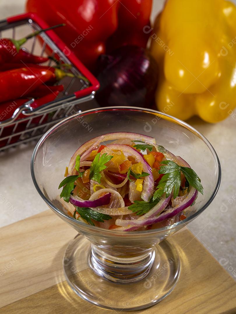 Ceviche de frutos do mar, prato típico do Peru Imagem JPG