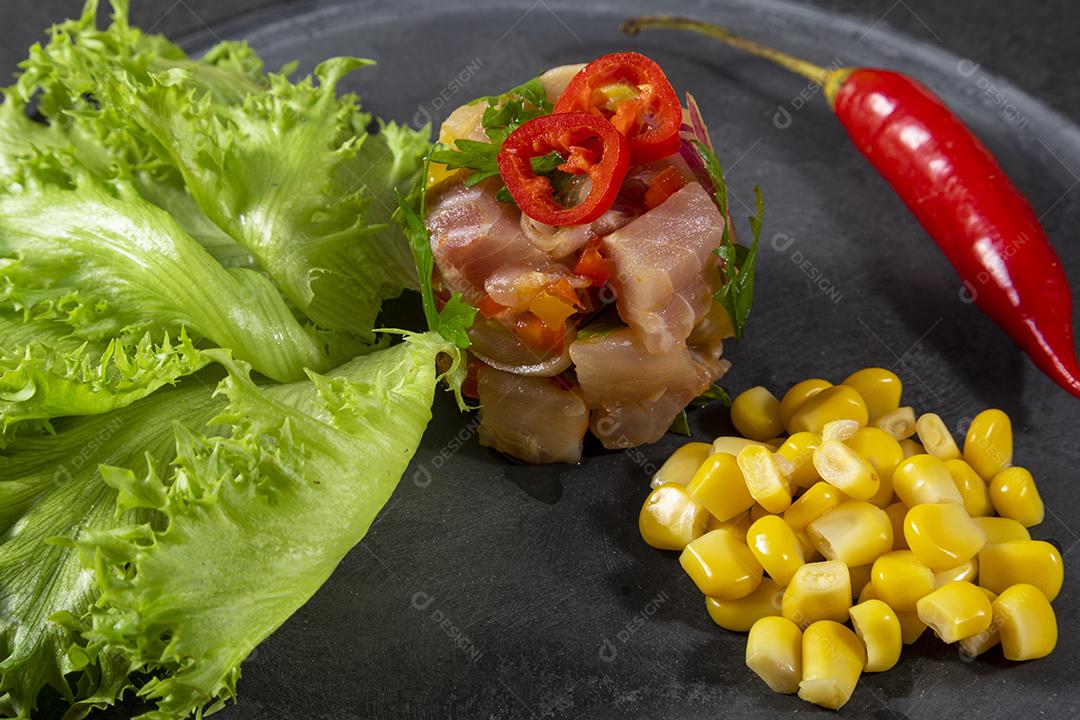 Fotos Ceviche de comida peruana. Culinária peruana e frutos do mar