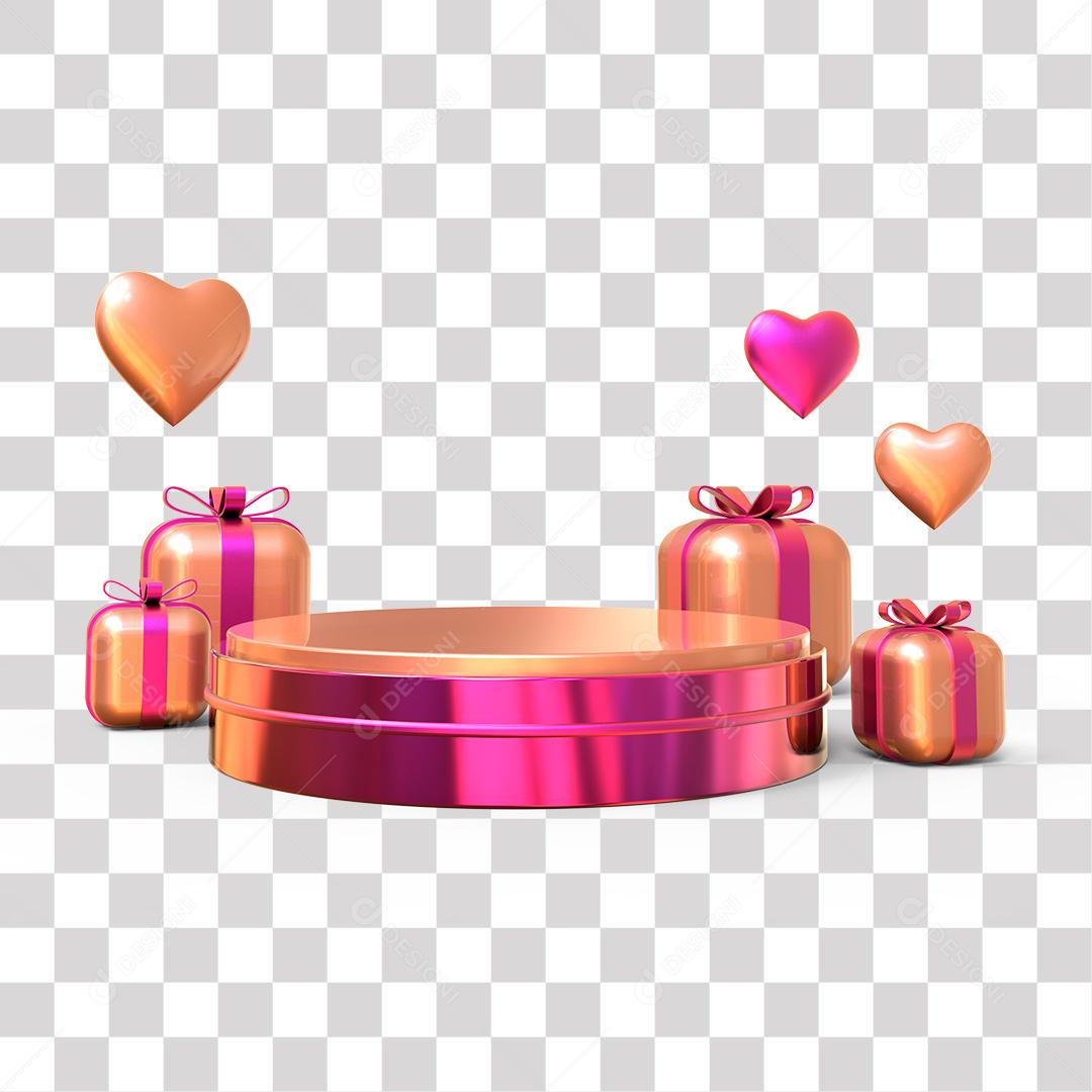 Elemento 3D Pódio Do Dia Da Mulher Para Composição PNG Transparente Sem Fundo