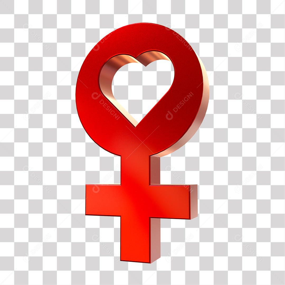 Elemento 3D Gênero Feminino Para Composição PNG Transparente Sem Fundo