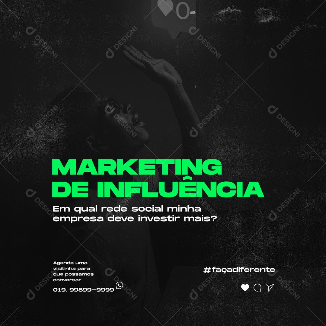 Agências Marketing De Influência Social Media PSD Editável