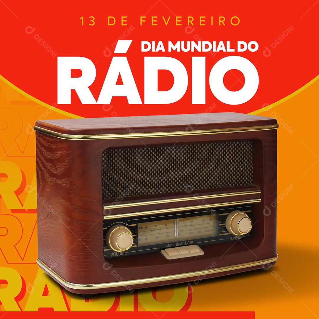 13 De Fevereiro Dia Mundial Do Rádio Social Media PSD Editável