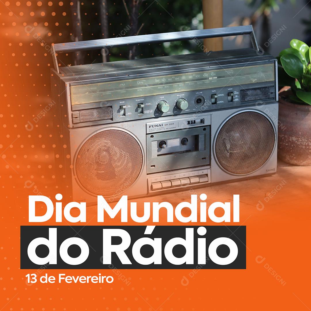 Dia Mundial Do Rádio 13 De Fevererio Social Media PSD Editável
