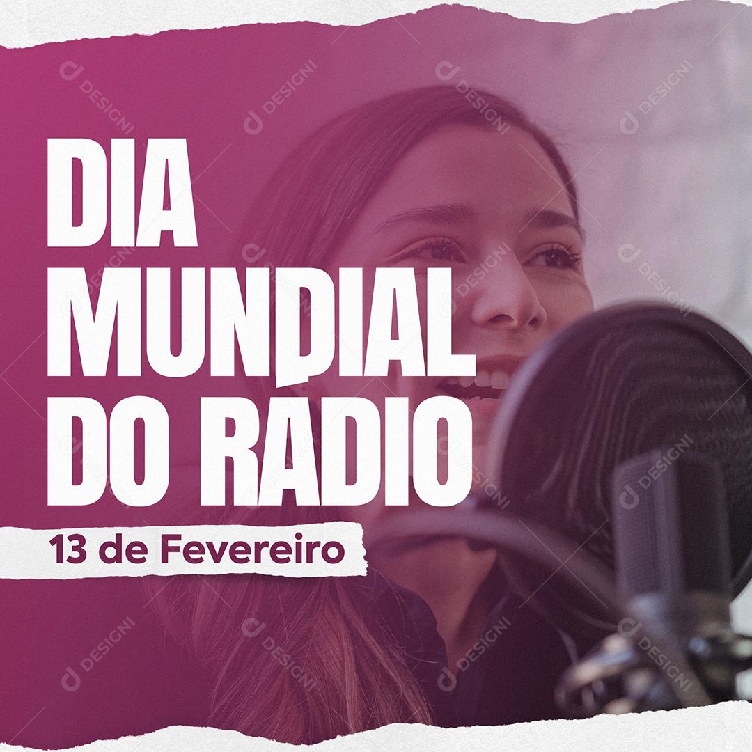 Dia Mundial Do Rádio 13 De Fevererio Social Media PSD Editável