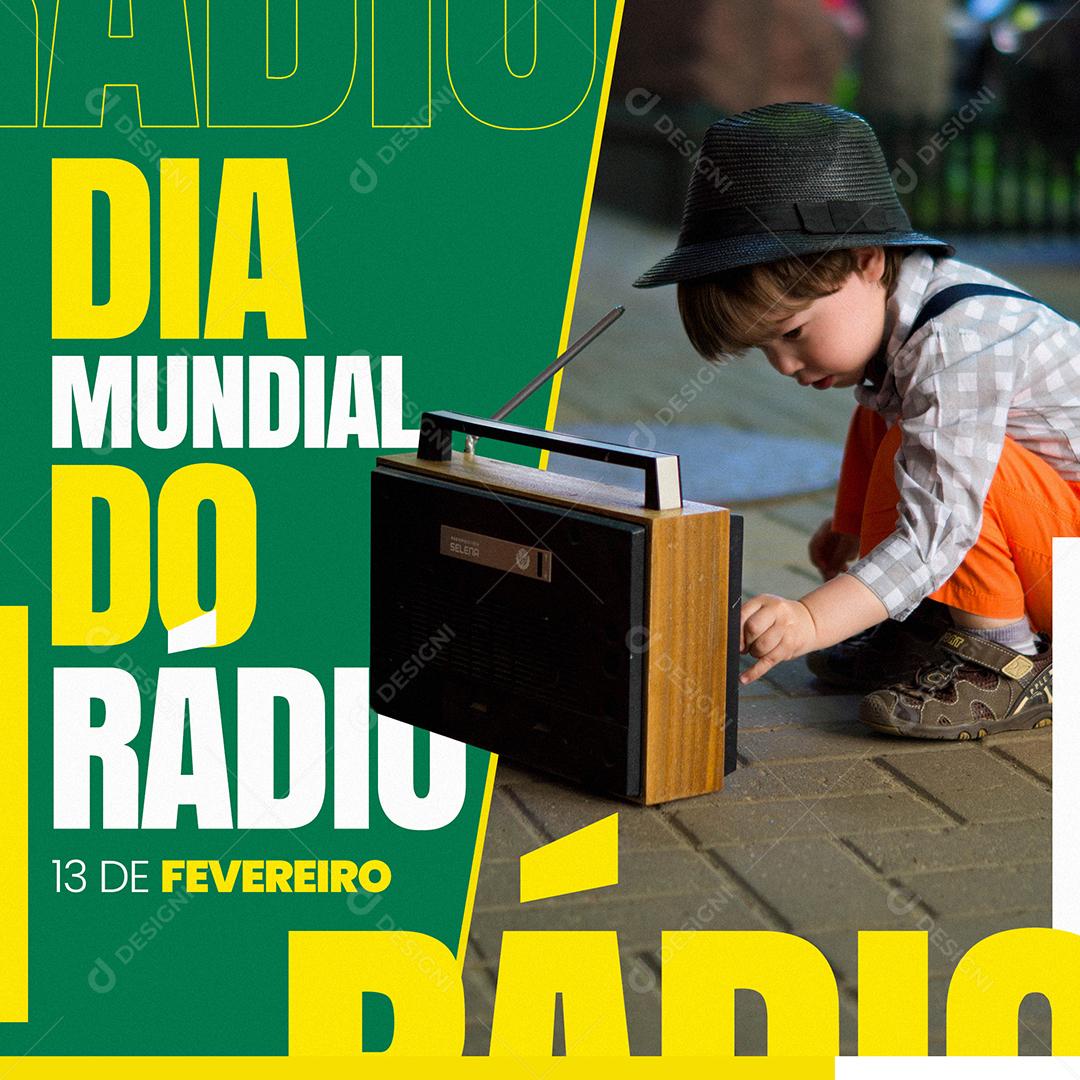 Dia Mundial Do Rádio 13 De Fevererio Social Media PSD Editável