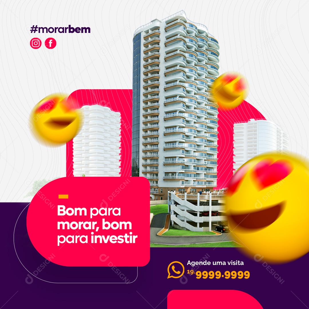 Empreendimento Imobiliária Bom para mora,bom para investir Social Media PSD Editável