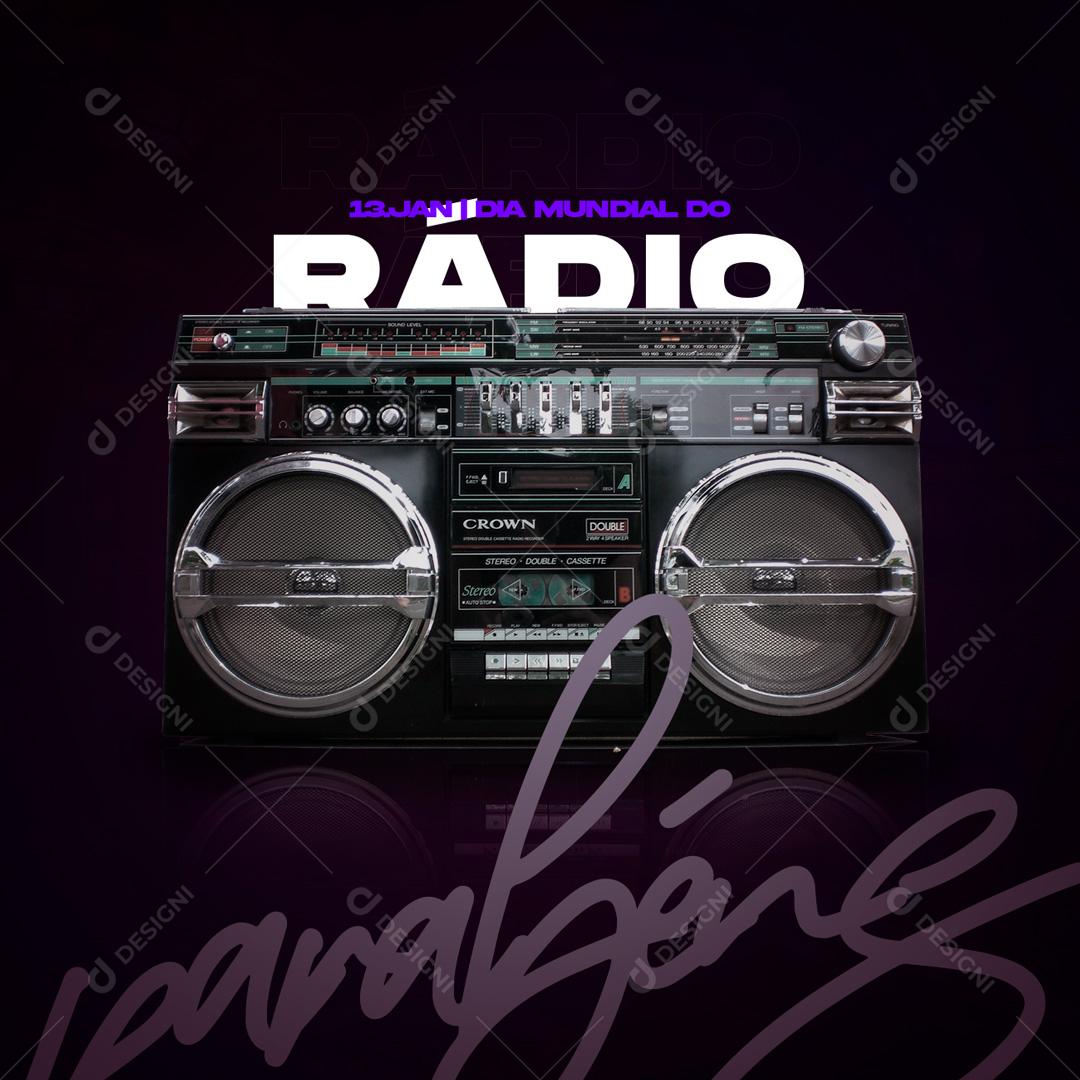 13 De Fevereiro Dia Mundial Do Rádio Social Media PSD Editável