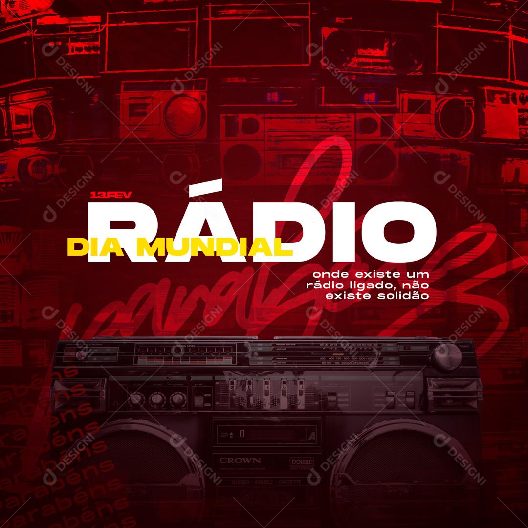 Dia Mundial Do Rádio 13 De Fevererio Social Media PSD Editável