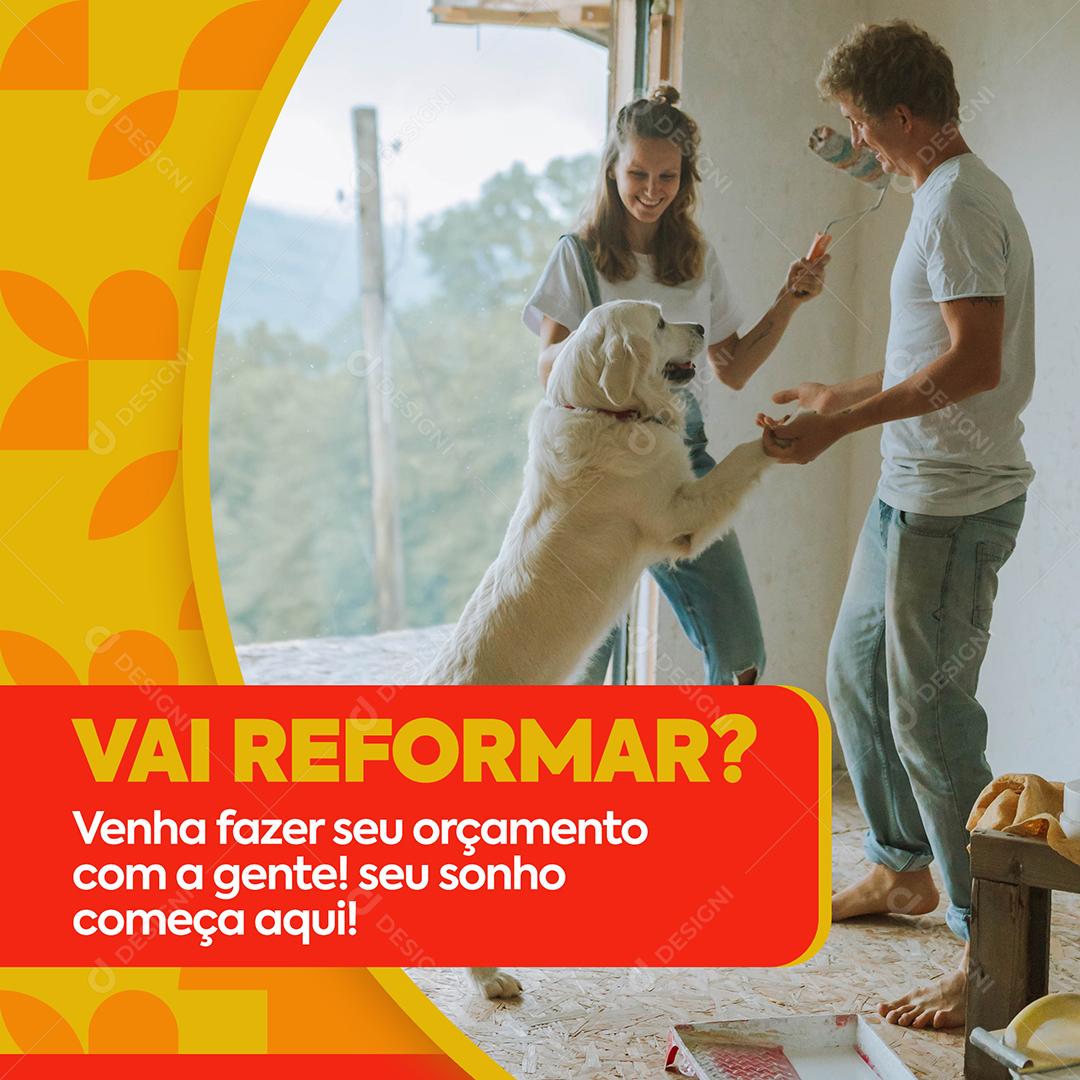 Social Media Vai Reformar Construção PSD Editável