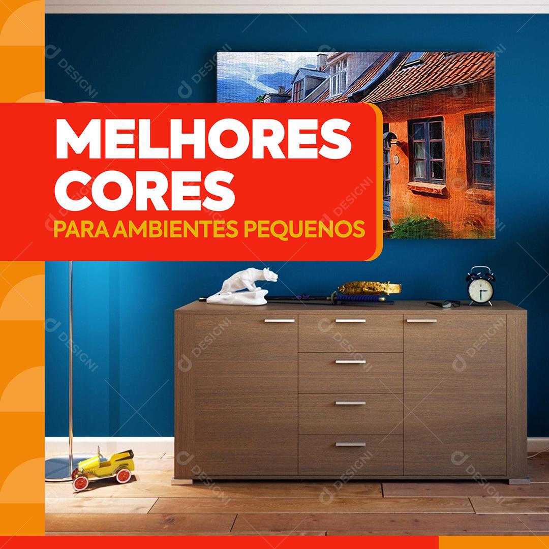 Social Media Melhores cores para ambientes pequenos Construção PSD Editável