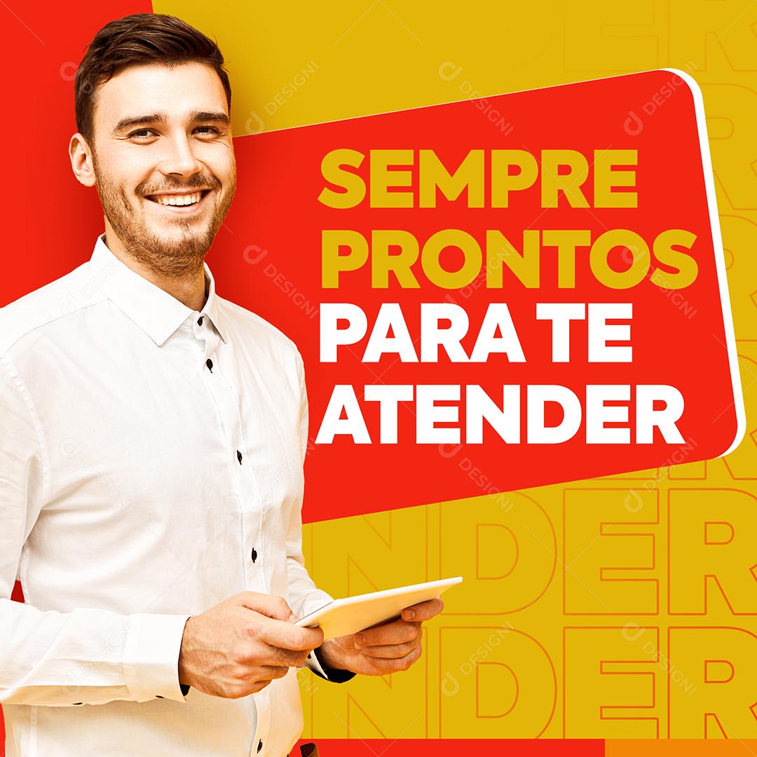 Social Media Semore prontos para te atender Construção PSD Editável