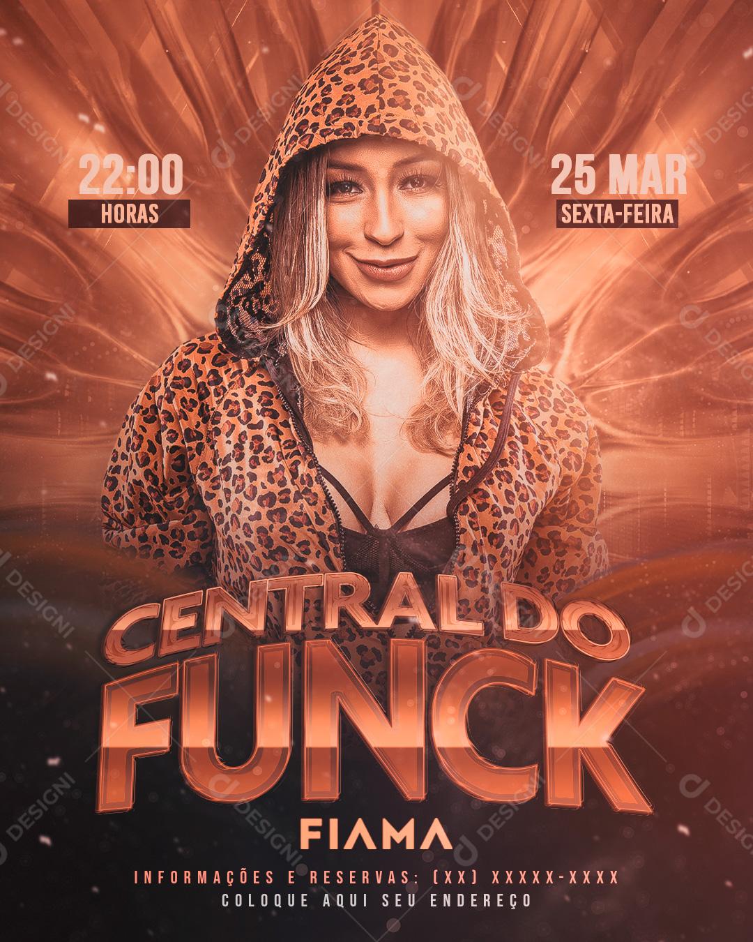 Flyers Central Do Funk Fiama Agenda Social Media PSD Editável