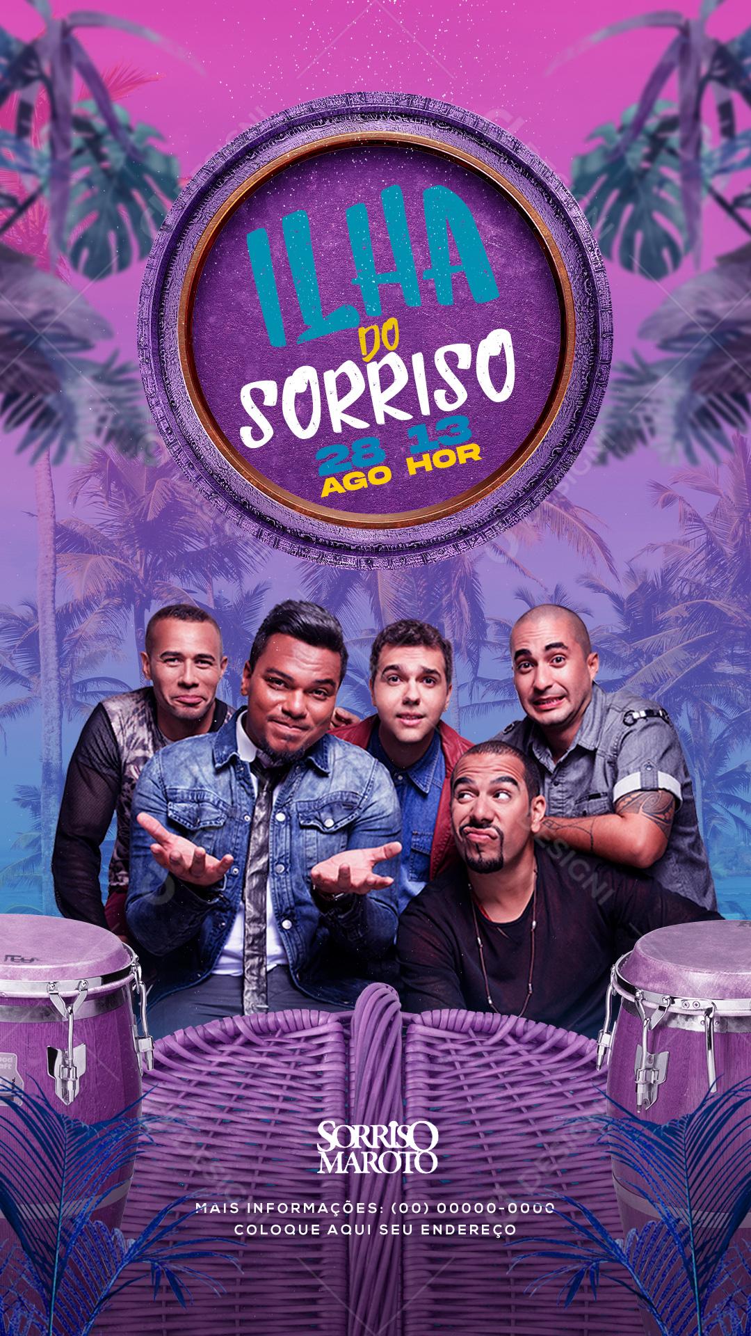 Social Media Ilha do Sorriso Agenda Flyers PSD Editável