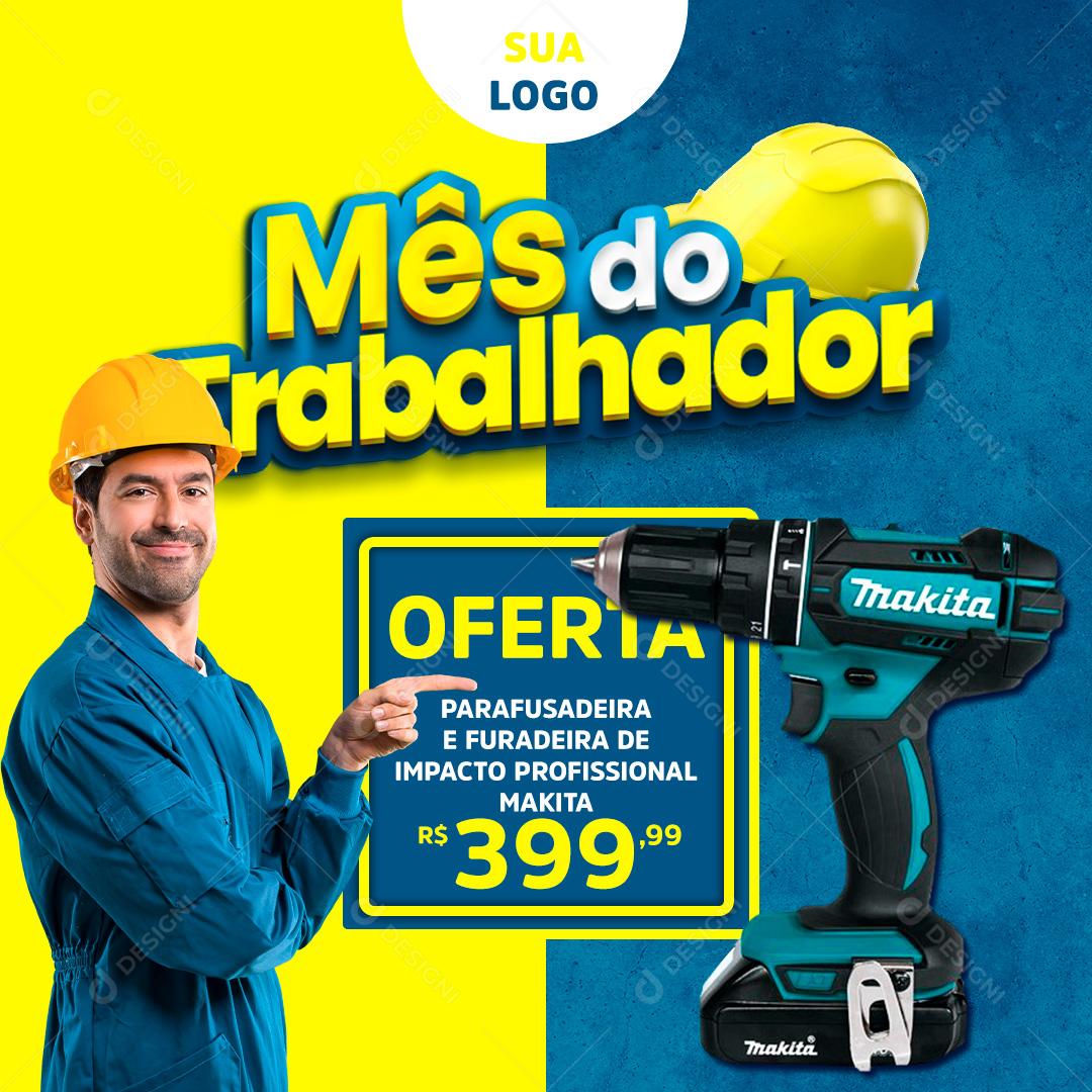 Social Media Mês do Trabalhador Oferta Lojas PSD Editável