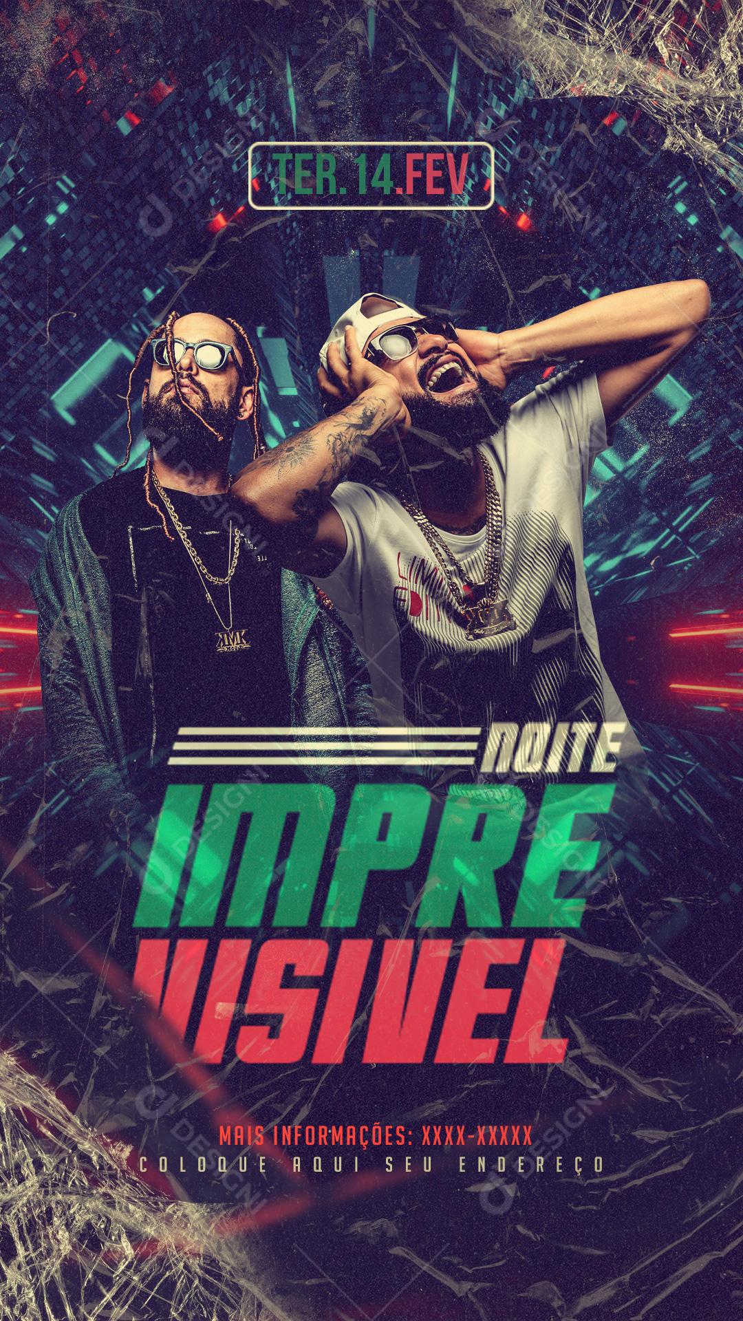 Social Media Noite Imprevisivel Agendas Flyers PSD Editável