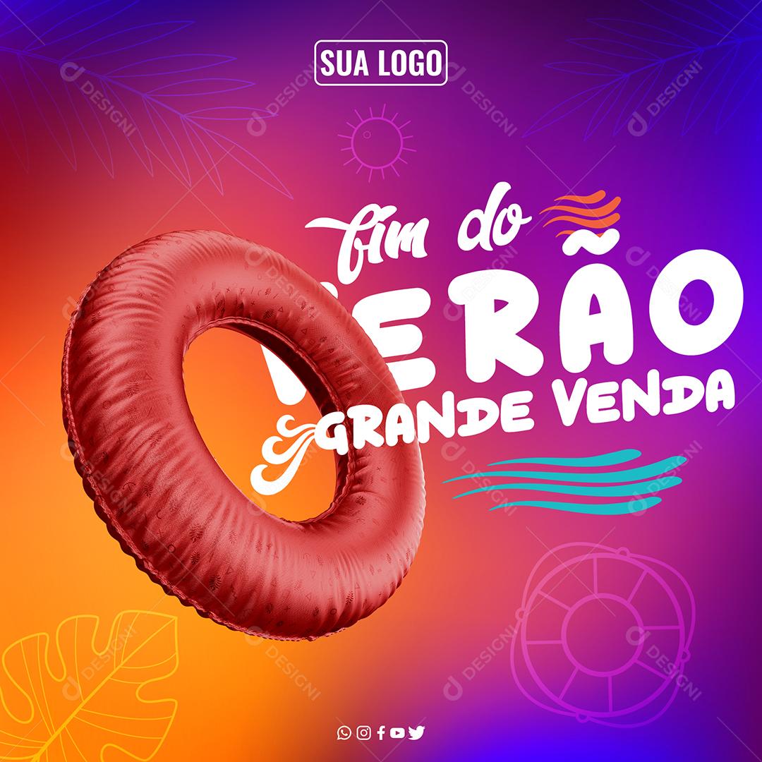 Social Media Fim Do Verão Grande Venda PSD Editável