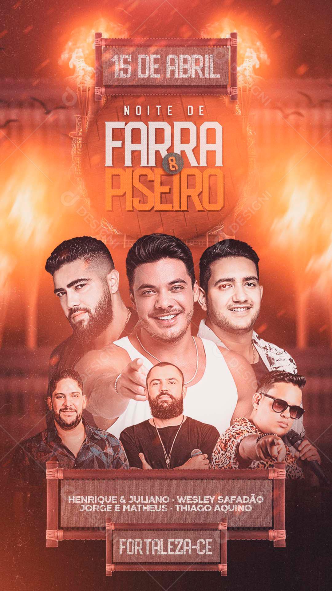 Flyer 15 De Abril Farra E Piseiro Social Media PSD Editável