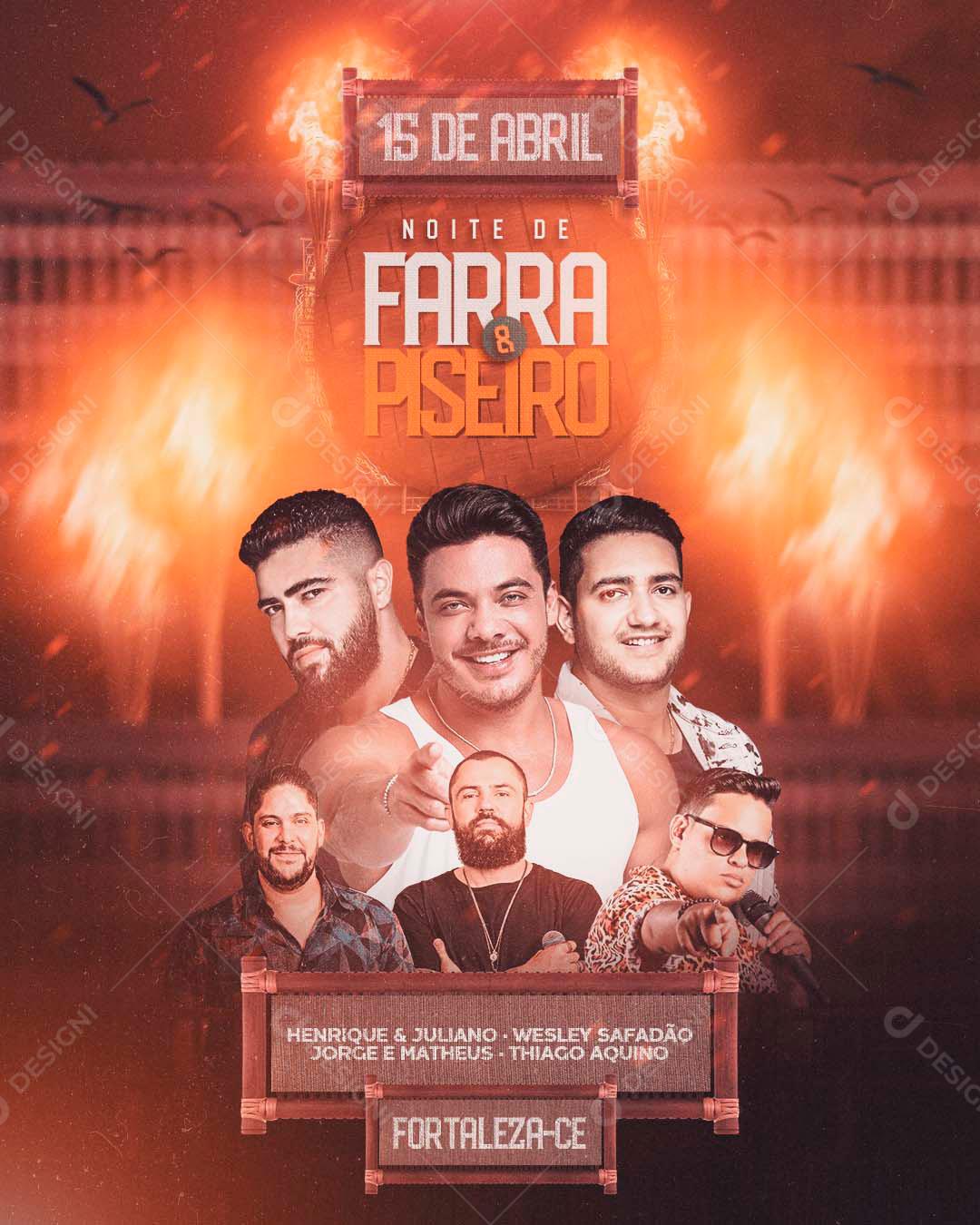 Flyer 15 De Abril Farra E Piseiro Social Media PSD Editável