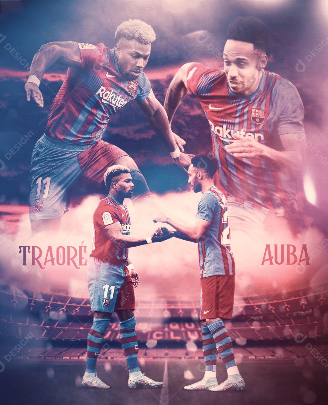 Flyer Traoré Auba Jogador De Futebol Social Media PSD Editável