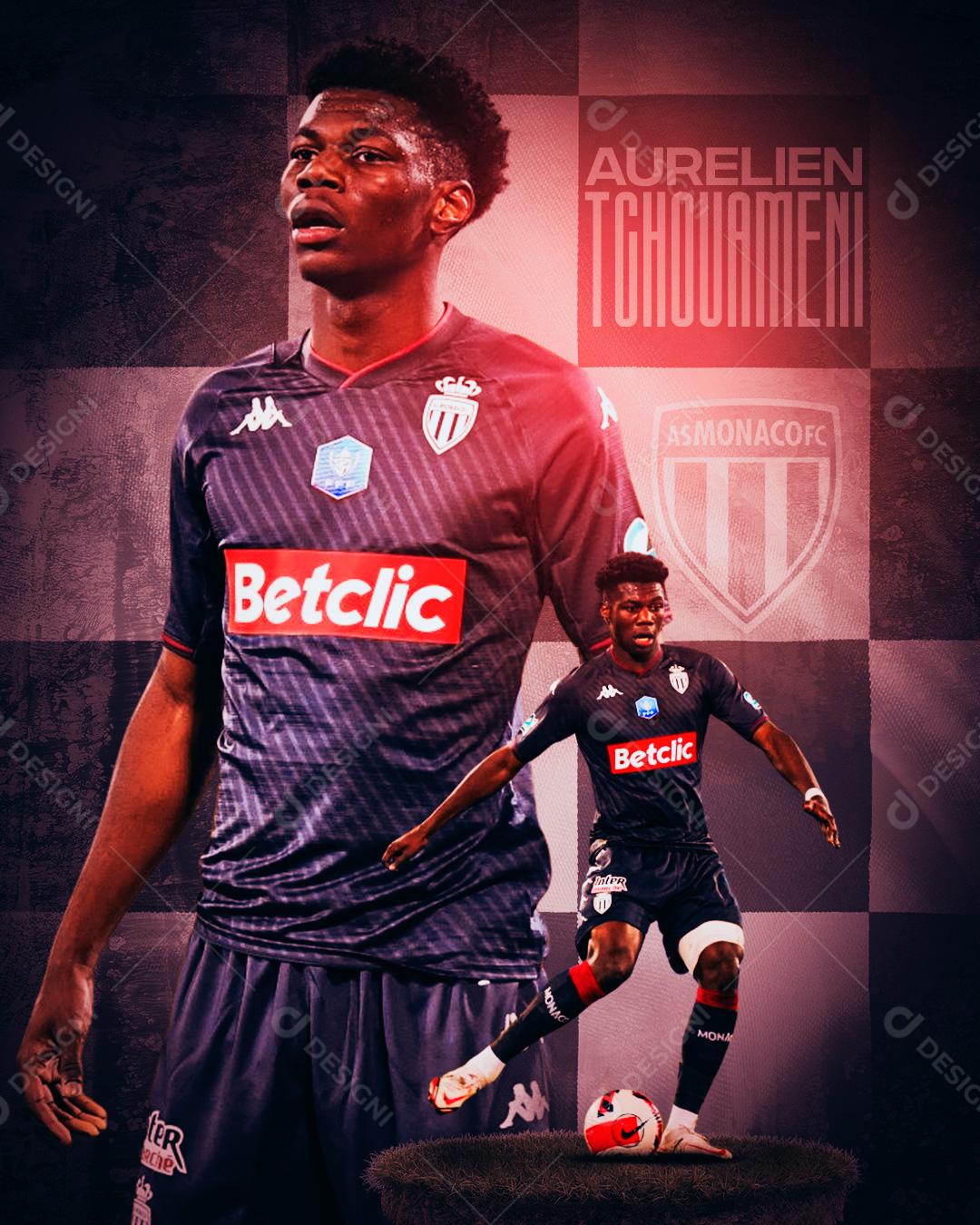 Flyer Aurélien Tchouaméni Jogador De Futebol Social Media PSD Editável