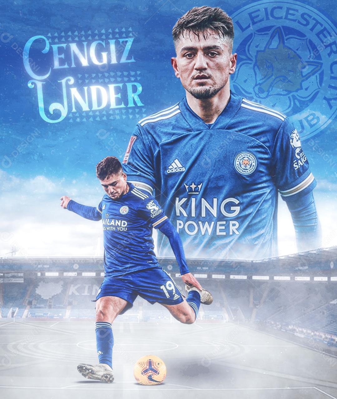 Flyer Gengiz Under jogador De Futebol Social Media PSD Editável