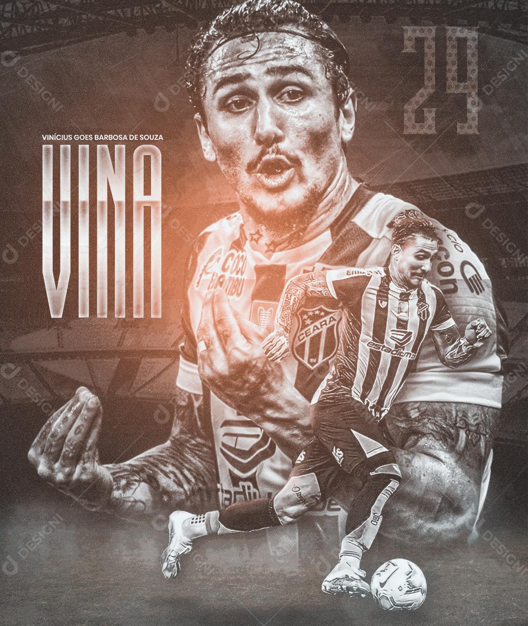 Flyer Vina Jogador De Futebol Social Media PSD Editável