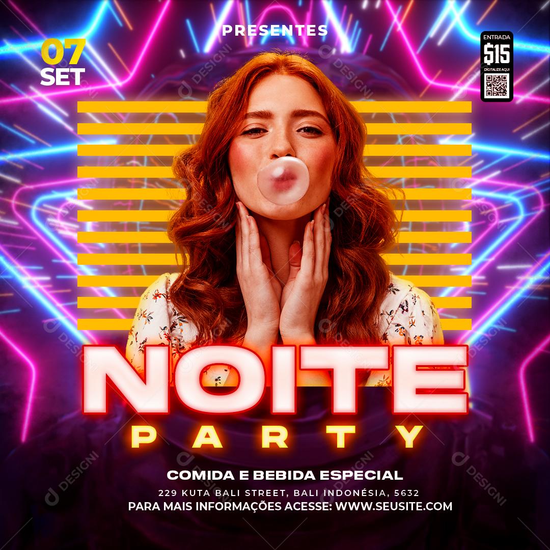 Flyer Noite Festa Social Media PSD Editável
