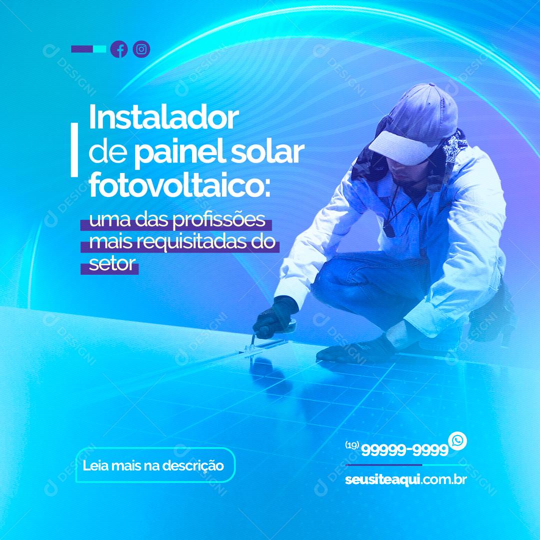 Social Media Instalador De Painel Energia Solar PSD Editável