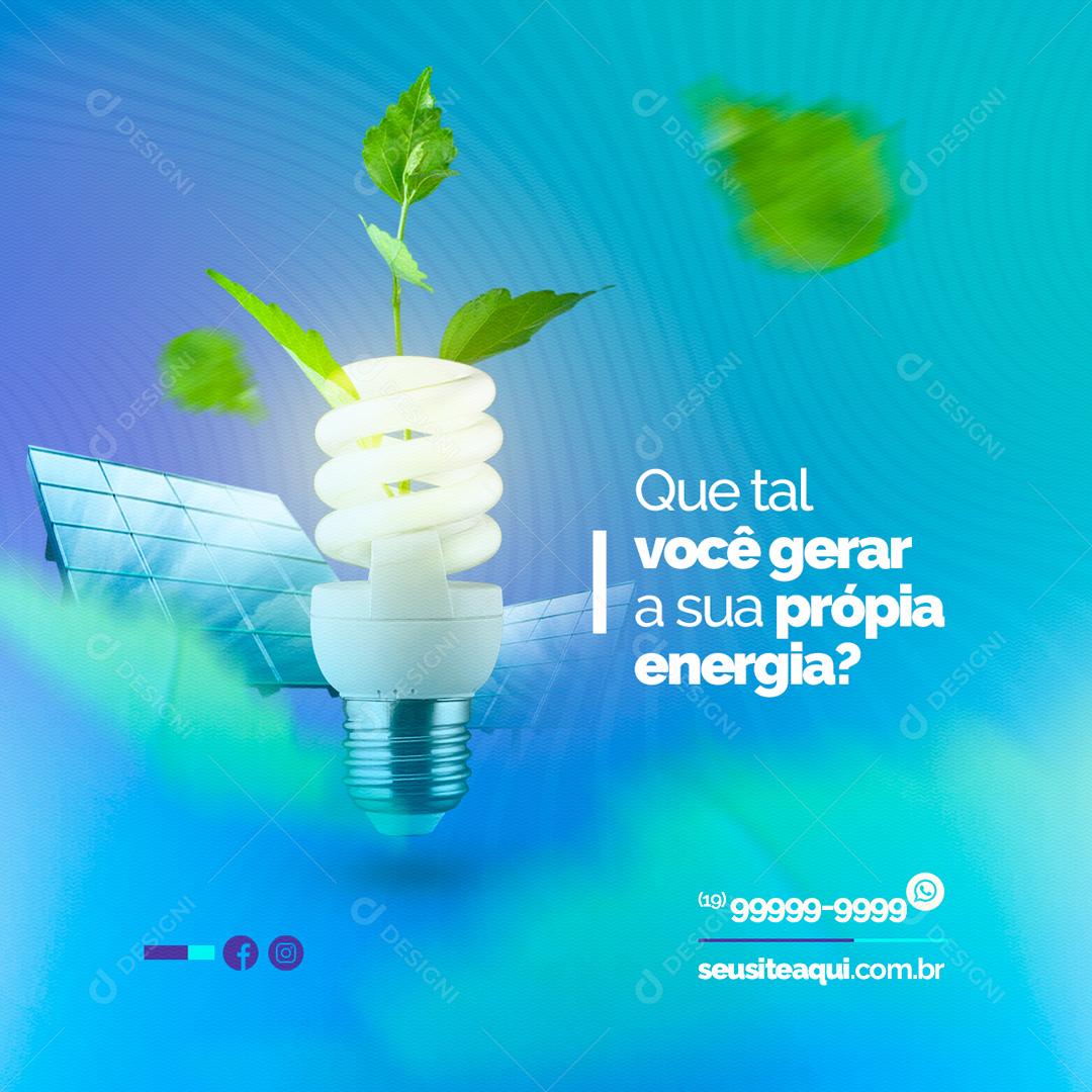 Social Media Solar Energy How about you generate your own Editable PSD