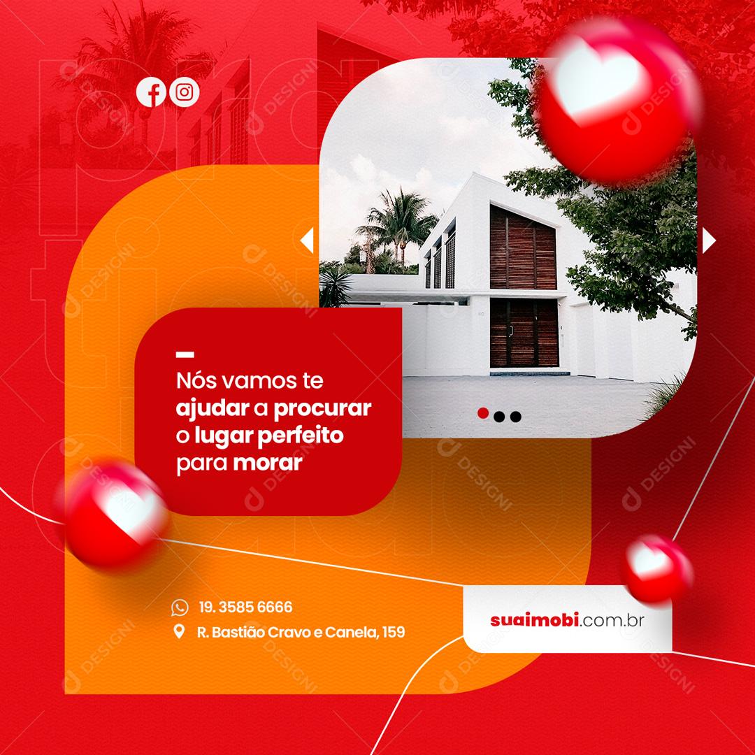 Social Media Nós vamos te ajudar a procurar Imobiliária PSD Editável