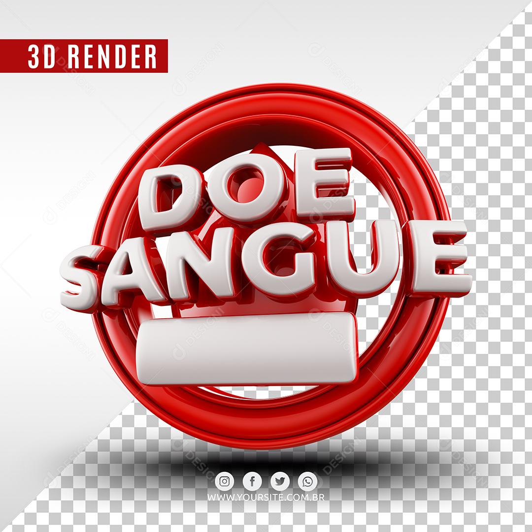 Selo 3D Doe Sangue Para Composição PSD Premium