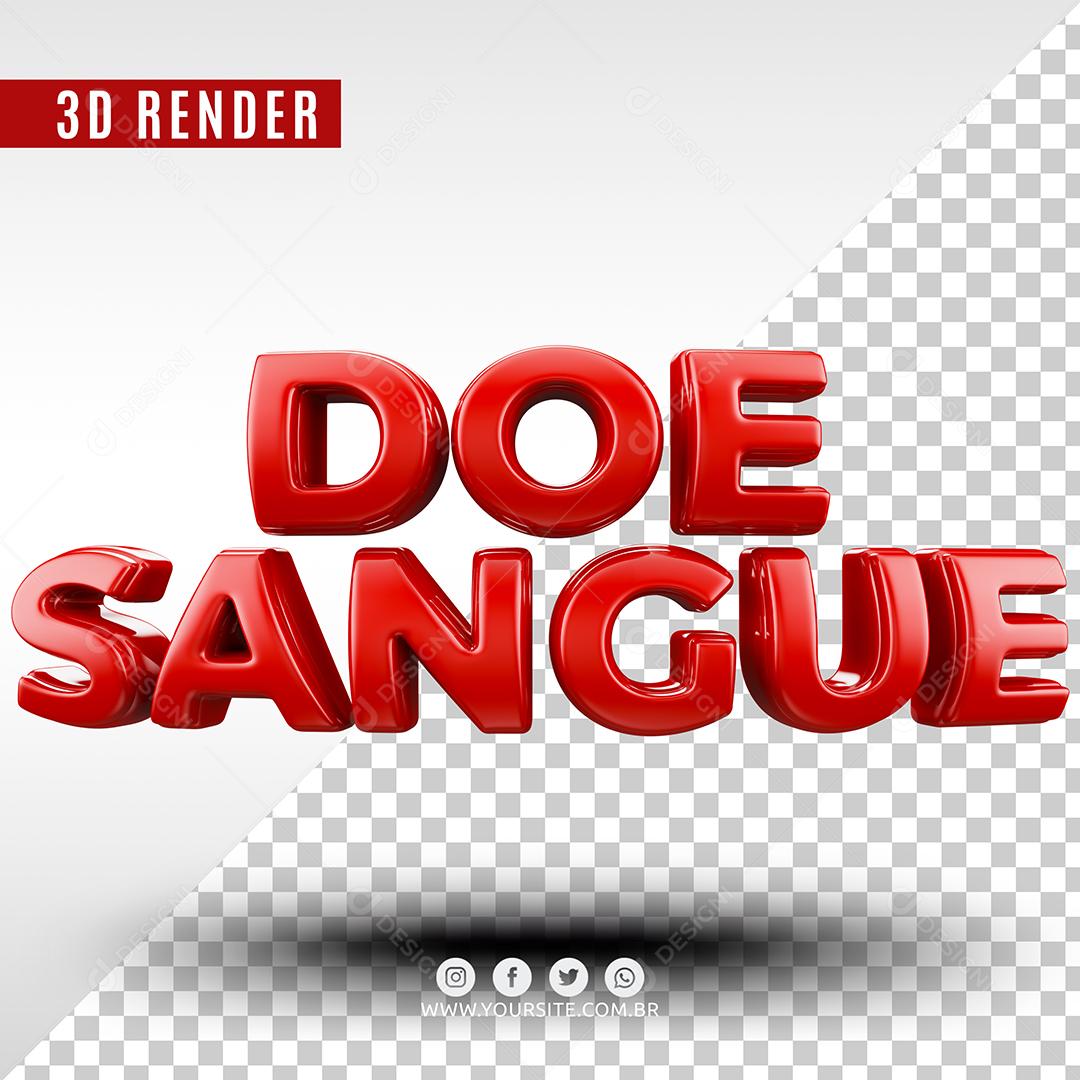 Doe Sangue Texto 3D Para Composição PSD Premium