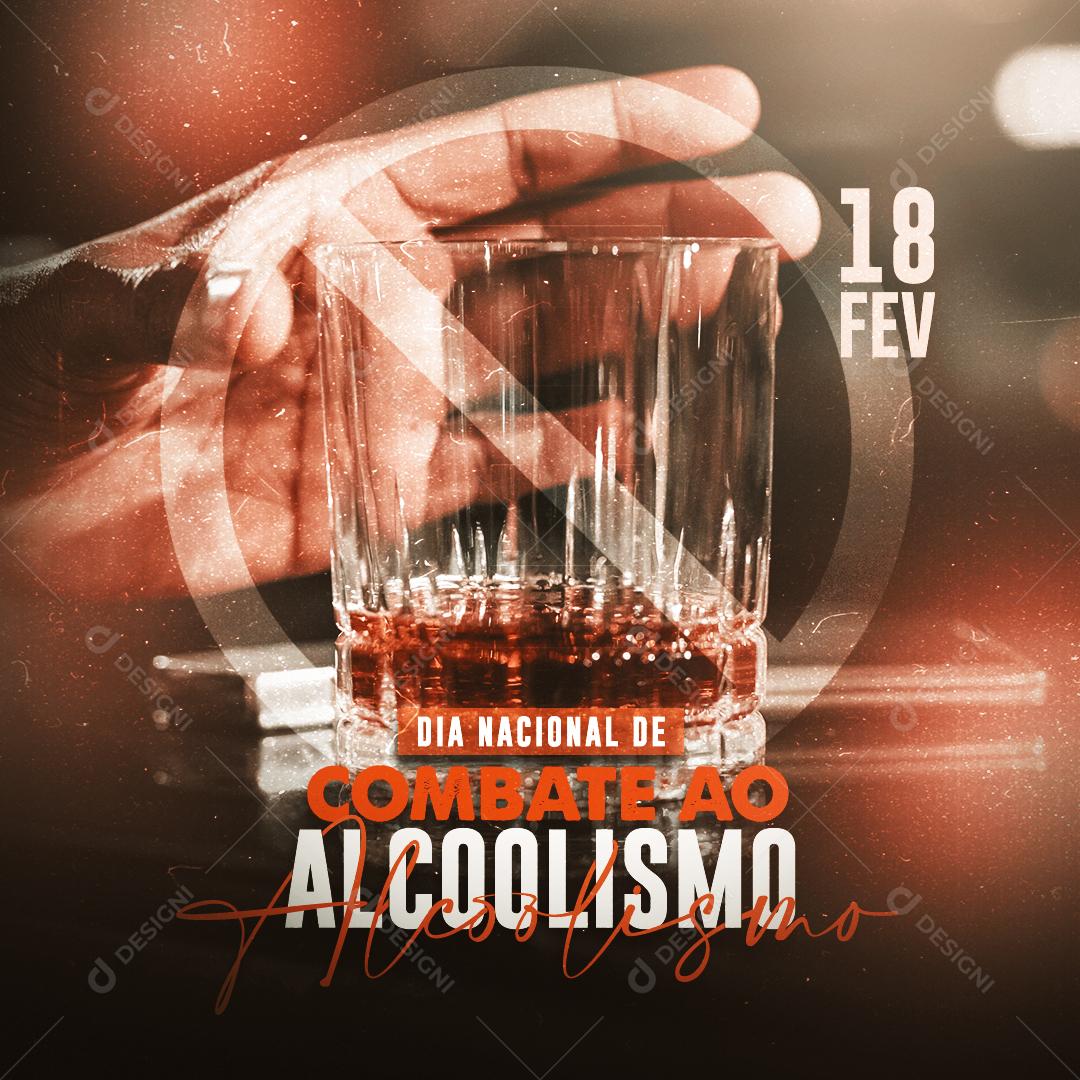 Social Media February 18 National Day Against Alcoholism Editable PSD