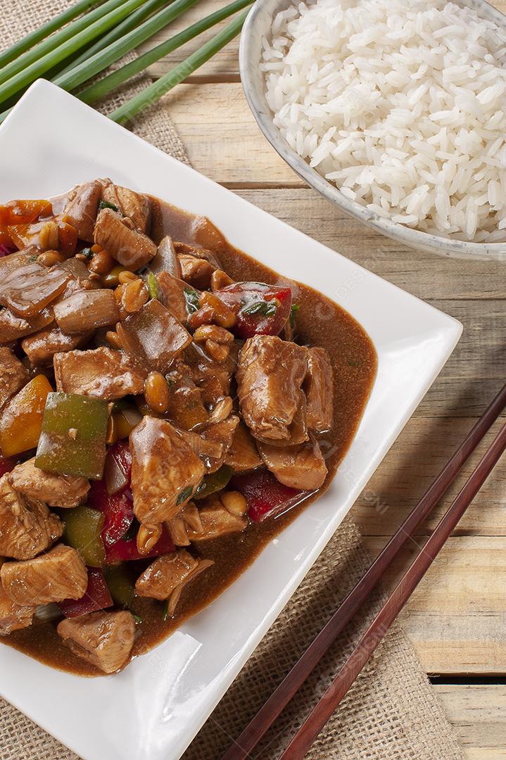 Kung pao chicken. Traditional Chinese food JPG
