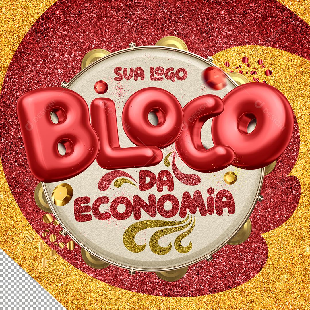 Bloco Da Economia Vermelho Selo 3D Para Composição PSD Premium