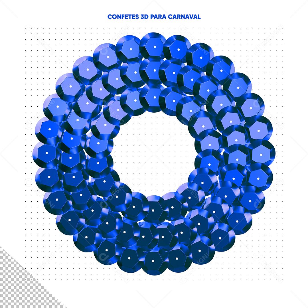Lantejoulas Azuis Elemento 3D Para Composição PSD Premium